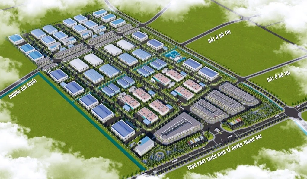 Phối cảnh tổng thể mặt bằng Cụm công nghiệp Kim Bài